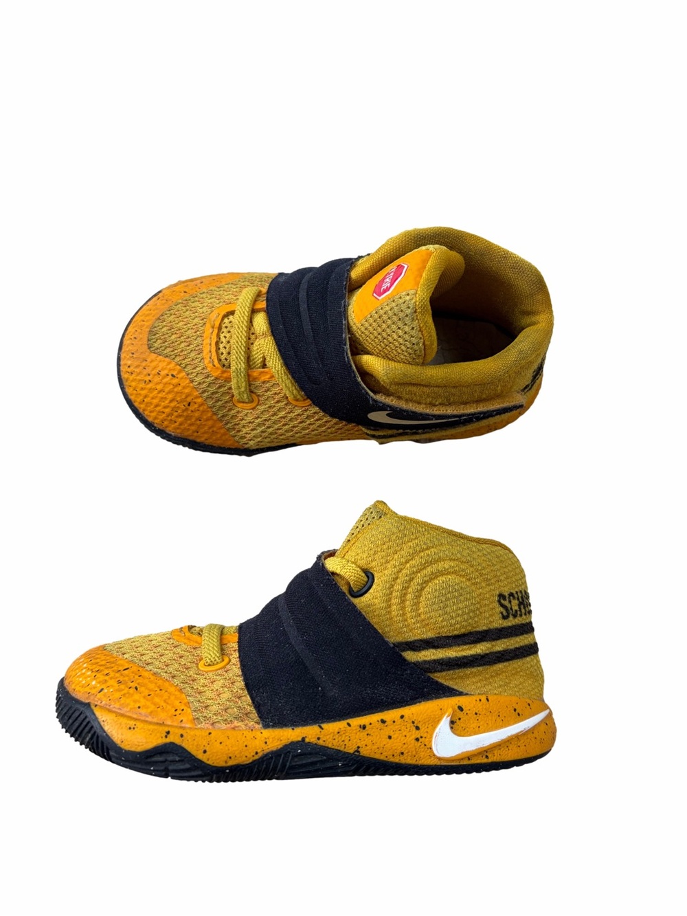 Nike Size 7 / 7C Kyrie 2 GS School Bus Gold Black Athletic Sneakers